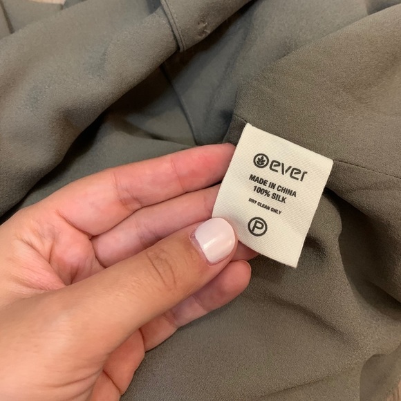 EVER Pierre Draped Silk Button Front Grey Dress Size Small - Picture 8 of 10